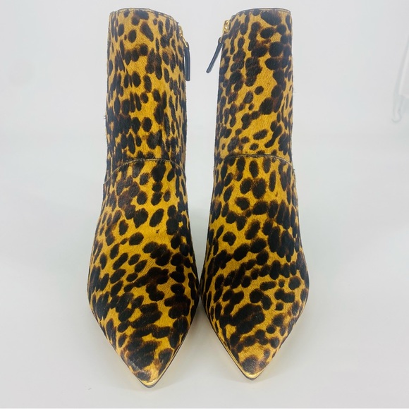 Tory Burch Leather Genuine Calf Hair Leopard Print Lila Pointed Toe Ankle Bootie - Picture 10 of 15
